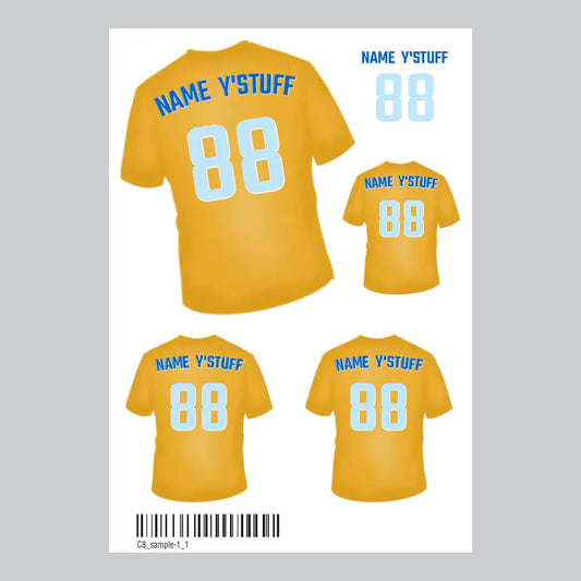 Team Shirt Sticker Sheet - Personalise
