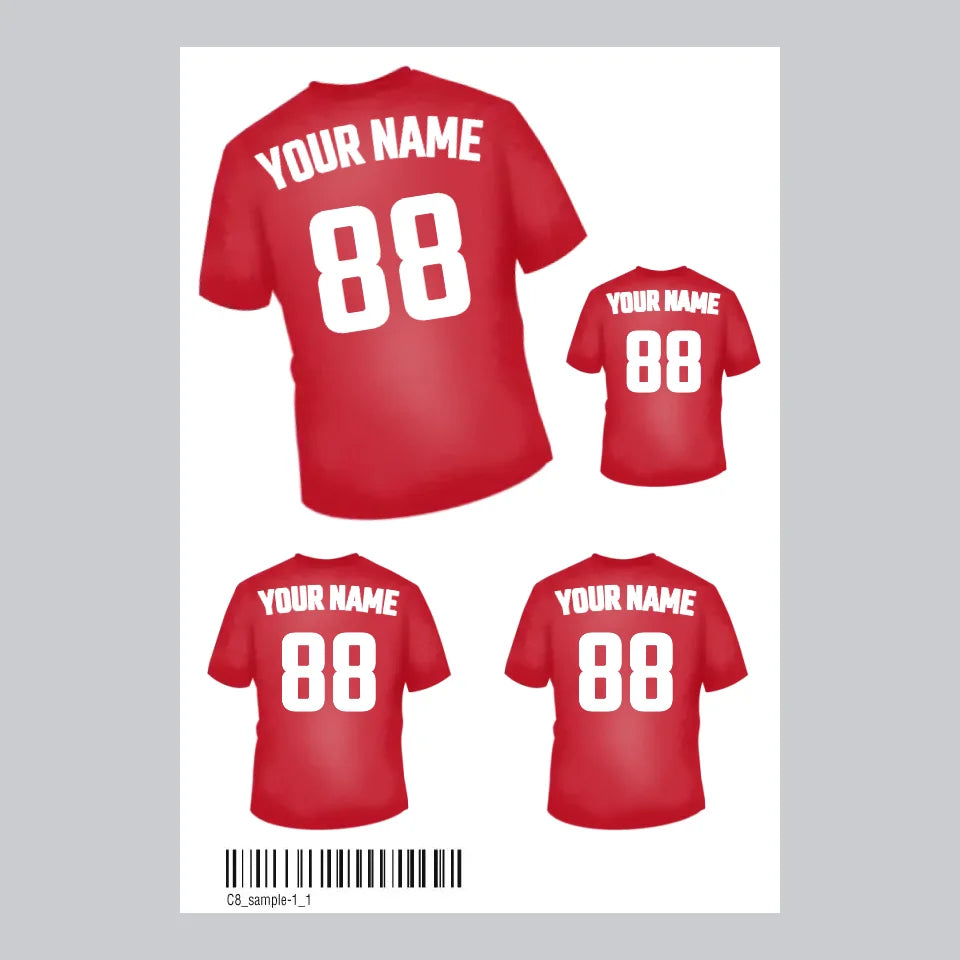 Team Shirt Sticker Sheet - Personalise