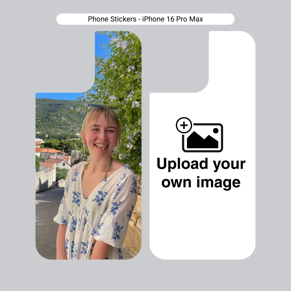 Telefoonstickers (set van 2) – geschikt voor iPhones – Upload je afbeelding