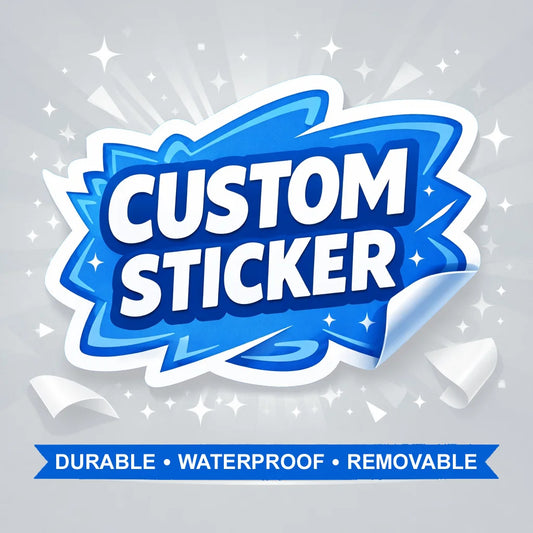White Custom Shaped Sticker - up to 22.5 cm - Upload Your Image