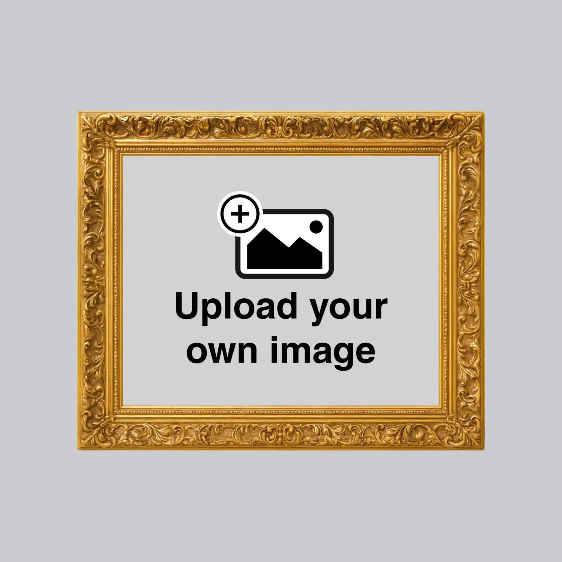 Custom wall sticker with printed gold frame effect and personalised photo upload design for home decor