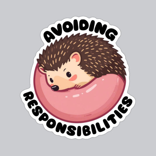 Autocollant hérisson "Éviter les responsabilités"