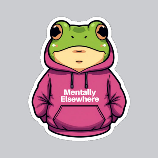 Autocollant Grenouille "Mentalement Ailleurs"