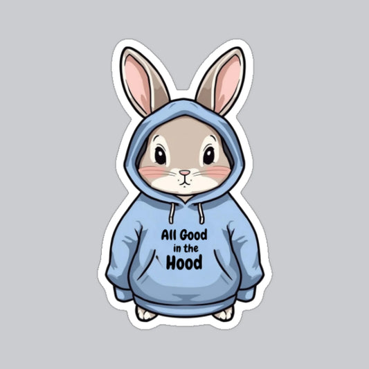 Autocollant Lapin « Tout va bien dans le quartier »