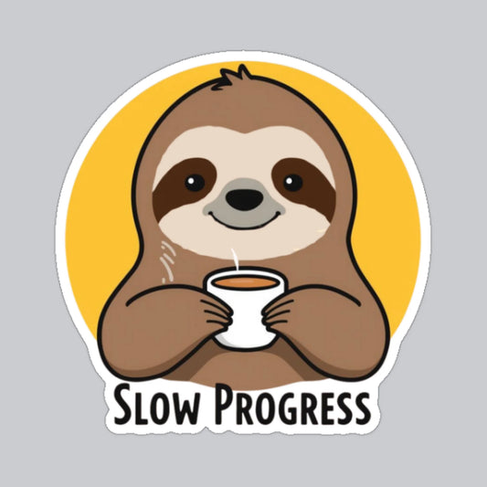 Autocollant paresseux "Progression lente"