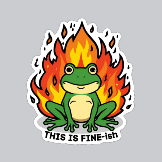 Autocollant drôle de grenouille chaotique