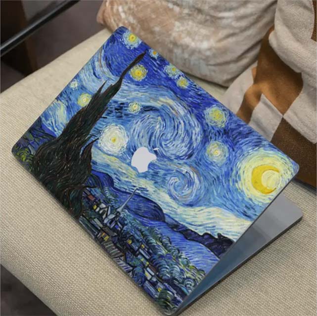Personalise-eu Laptop with custom laptop skin van gogh style
